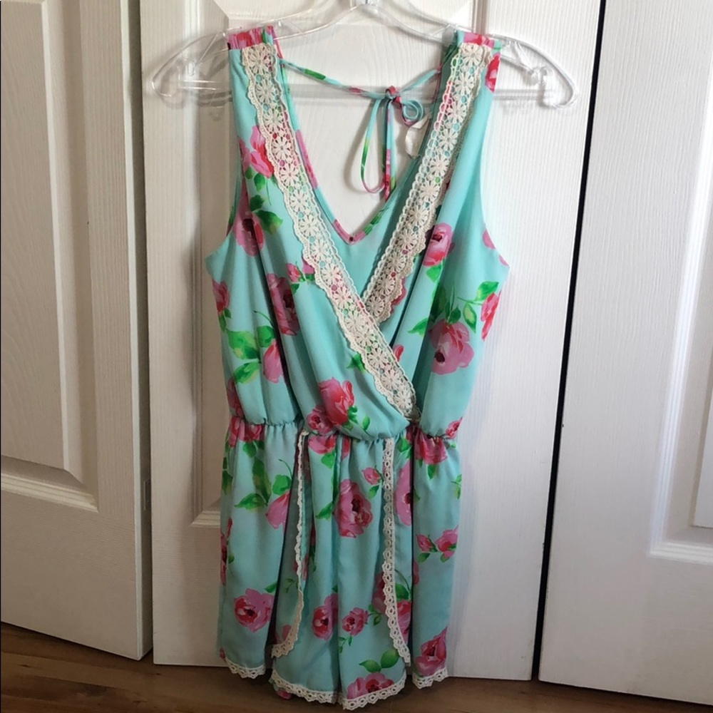 Rose Pattern Romper